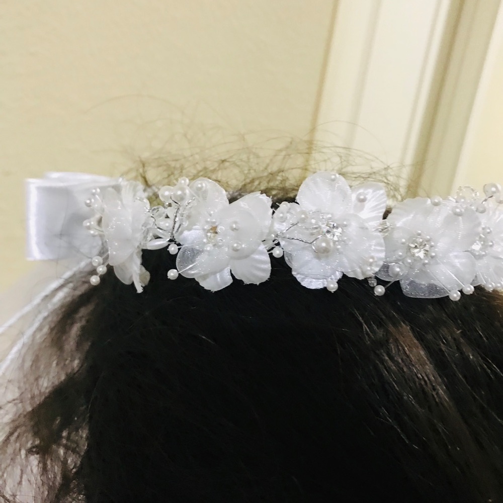 Girls Communion Dress with Veil.